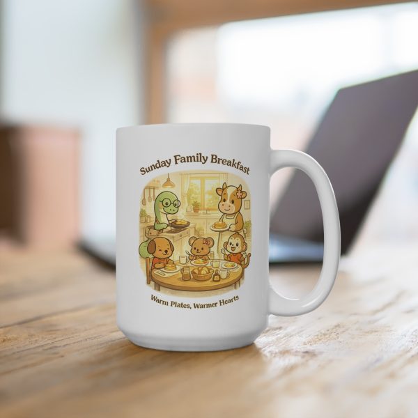 10753176737452571603_2048.jpeg Father Snake 15oz Ceramic Mug - Sunday Family Breakfast