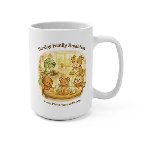 12645511396488245769_2048.jpeg Father Snake 15oz Ceramic Mug - Sunday Family Breakfast