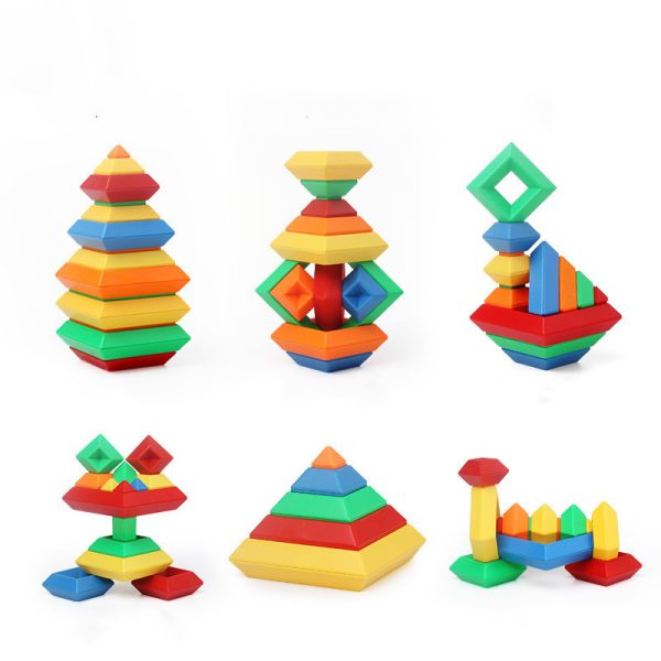 Rainbow Balance Building Blocks – Montessori Stacking And Balance Toy